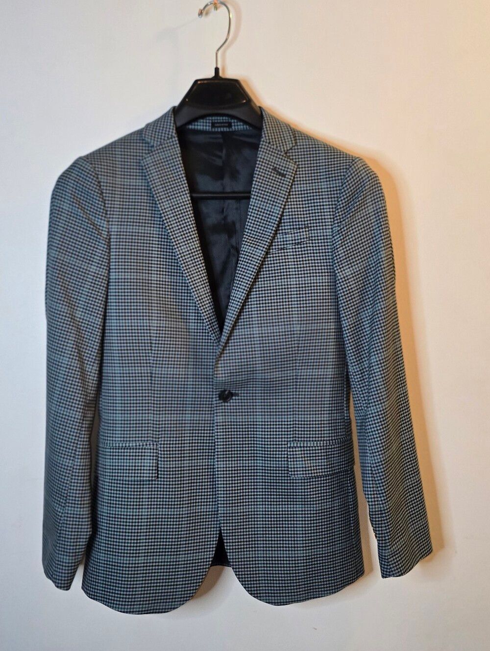 J Ferrar Blue And Green Plaid Blazer 36 R